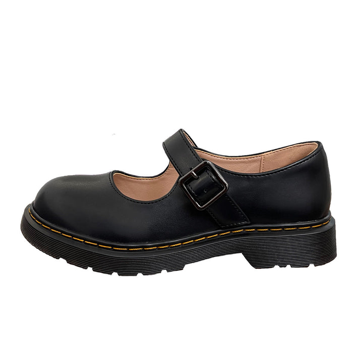 Women's Retro Buckled Mary Jane Shoes with Low Heel Design