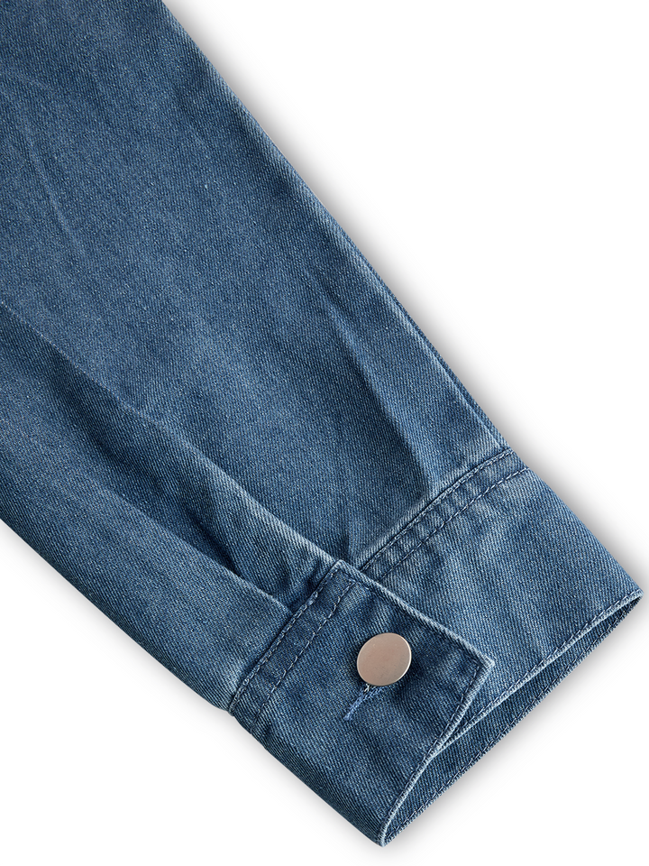 Casual Loose Retro Pocket Long Sleeve Hooded Zipper Denim Jumpsuit