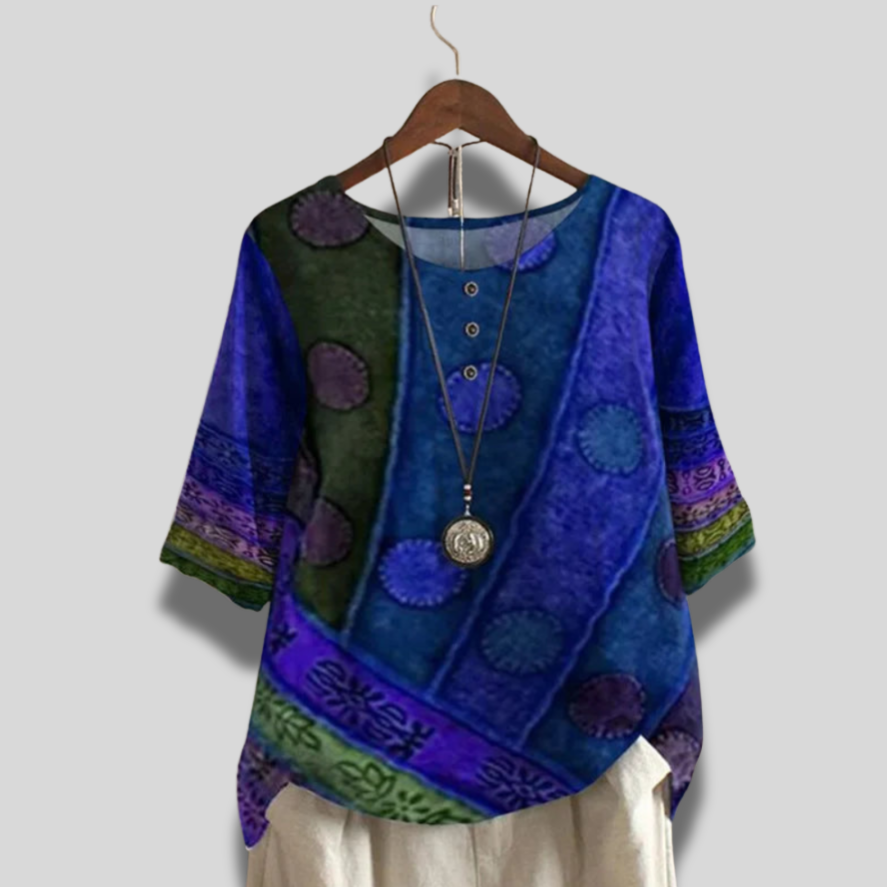 Elmara | Boho Patchwork Blouse