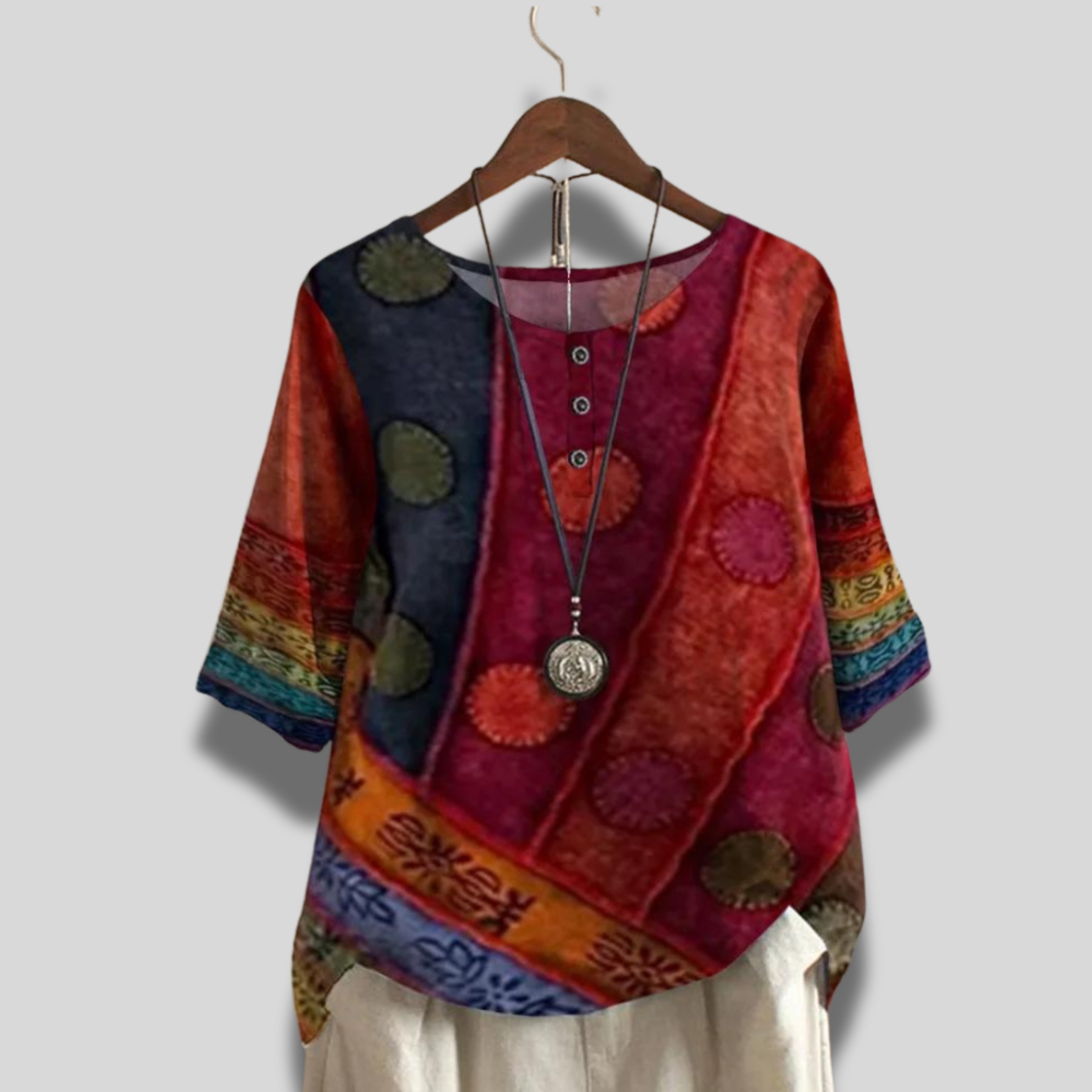 Elmara | Boho Patchwork Blouse