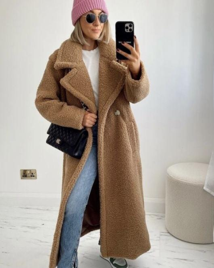 Aurelia® | Elegant long teddy coat