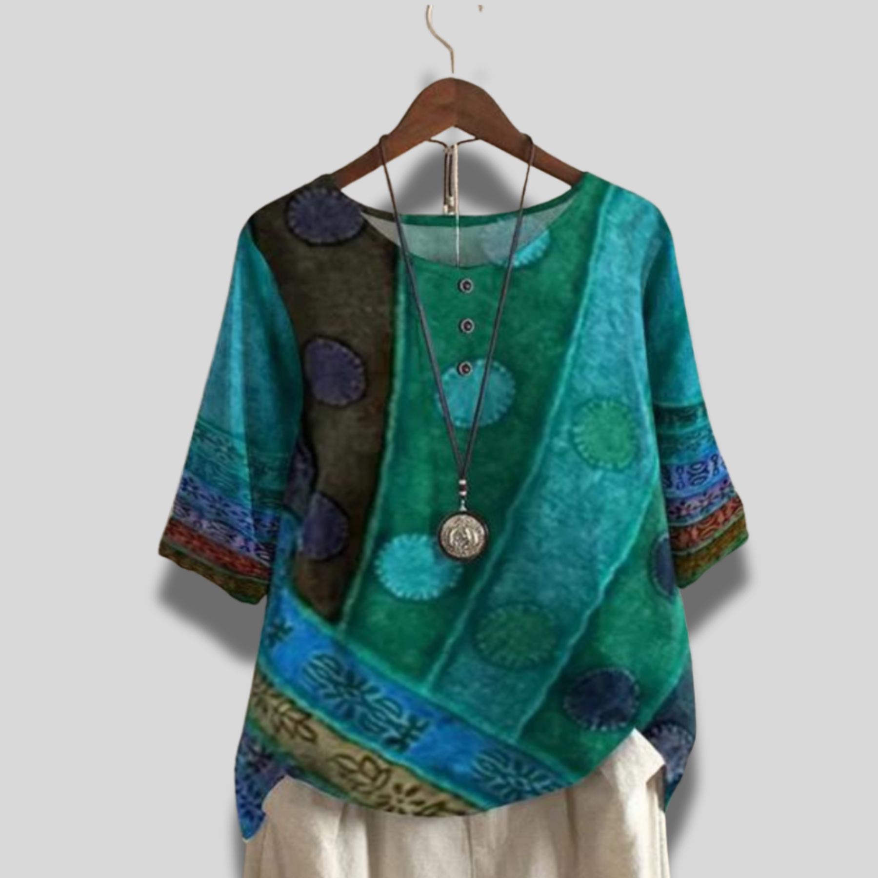 Elmara | Boho Patchwork Blouse