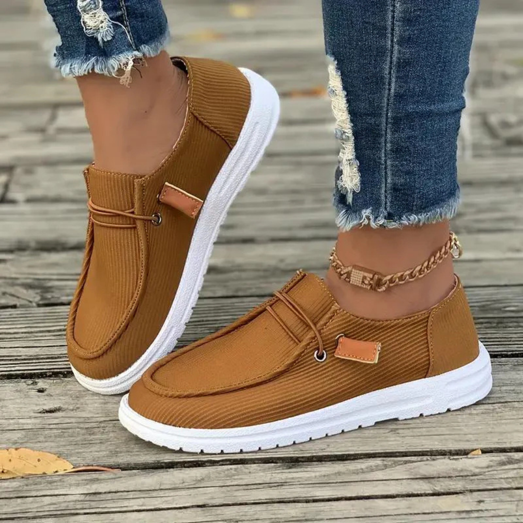 Women's Slip-On Casual Shoes with Soft Knit Upper and Flat Sole