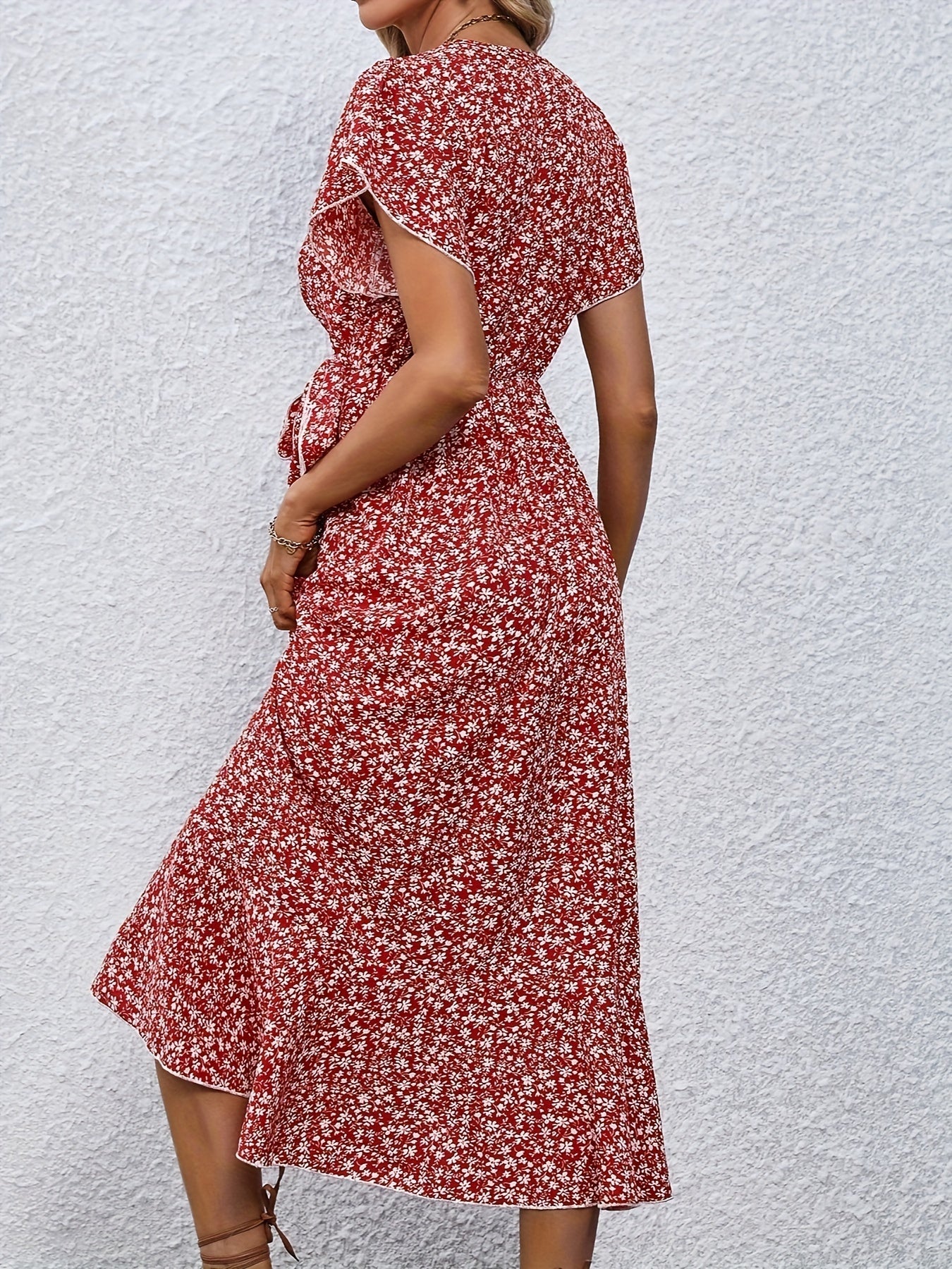 Ellen – Floral Wrap Midi Dress