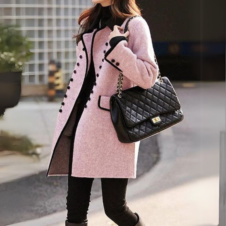 Zenaida  | Elegant long women's coat with button closure