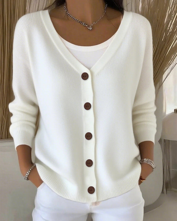 Sweater With Uni And Buttoned Features