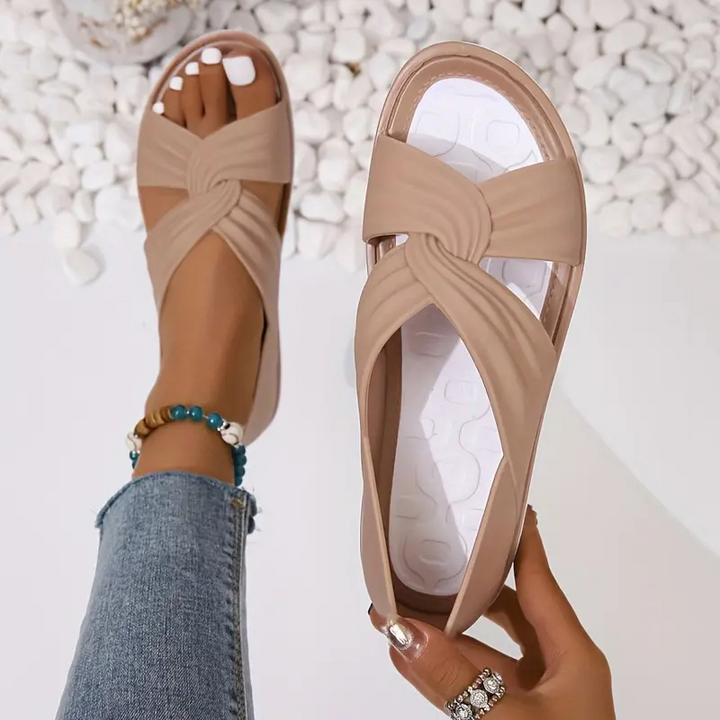 Women’s Comfortable Knot Design Sandals Slip On Soft Sole Summer Slides