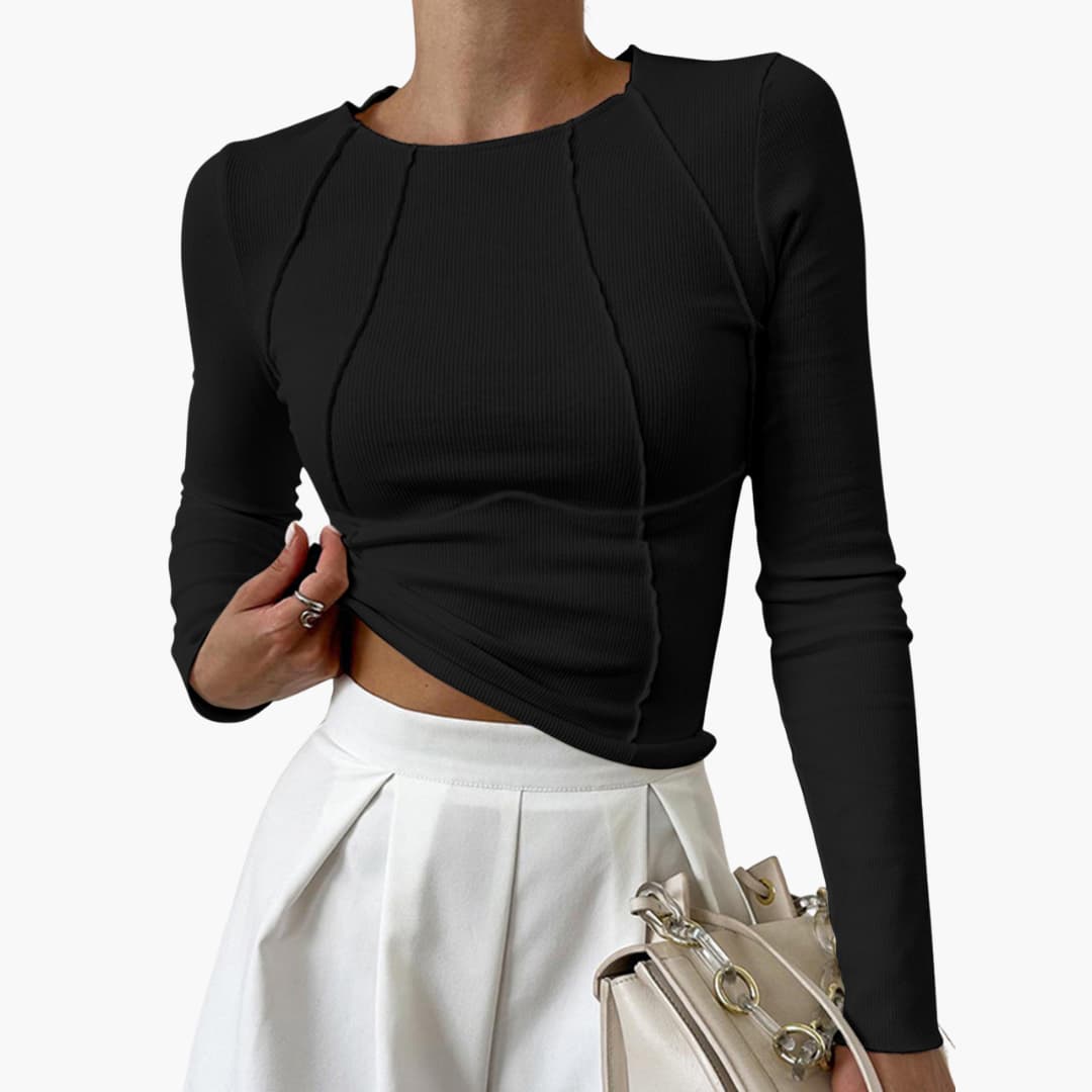 Saskia – Sculpted Seam Long Sleeve Top