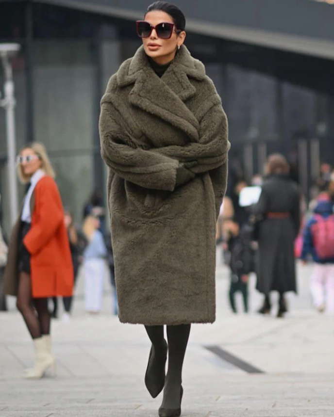 Aurelia® | Elegant long teddy coat