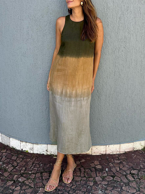 Megan – Sleeveless Ombre Midi Dress