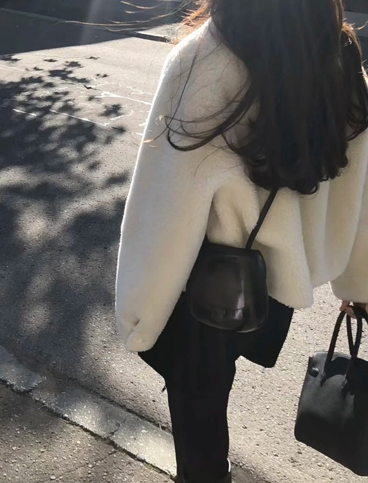 Magaly | Long sleeve fashionable white winter coat for women