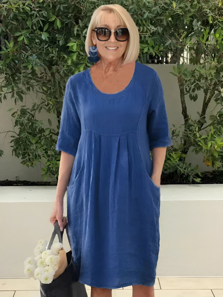Dionne – Relaxed Pleated Midi Dress