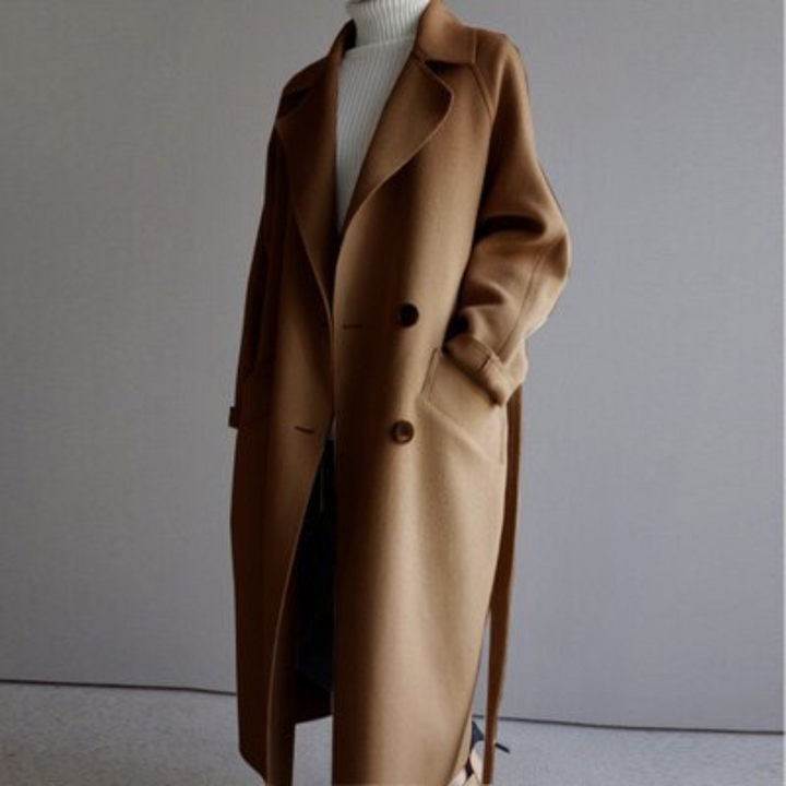 Zaida  | Long wool winter coat with gordel