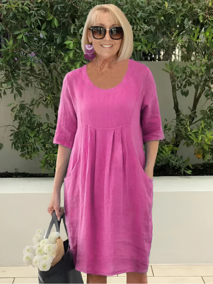 Dionne – Relaxed Pleated Midi Dress