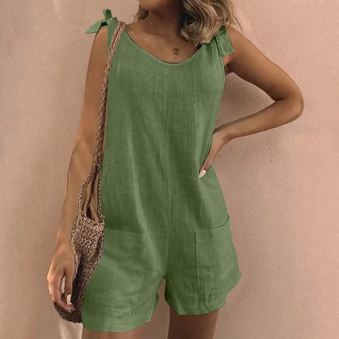 Xenia – Tie Shoulder Pocket Playsuit