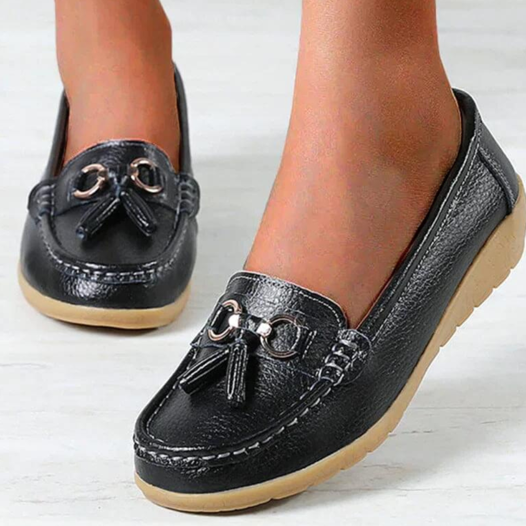 Women's Slip-On Shoes with Tassel Detail and Cushioned Sole