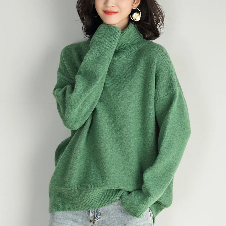 Norvelle™ High Neck Loose Sweater – Cozy Elegance for Autumn & Winter | Shop Yours Today