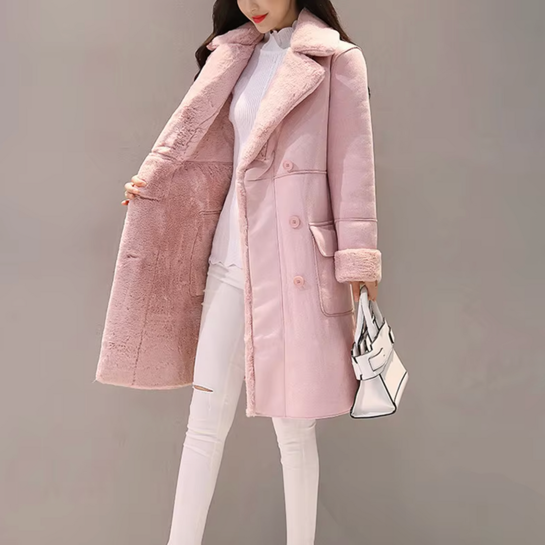 Marina | Velvet-lined suede coat