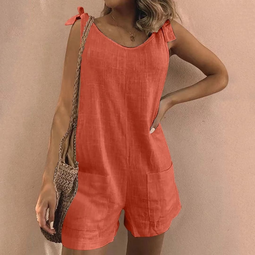 Xenia – Tie Shoulder Pocket Playsuit