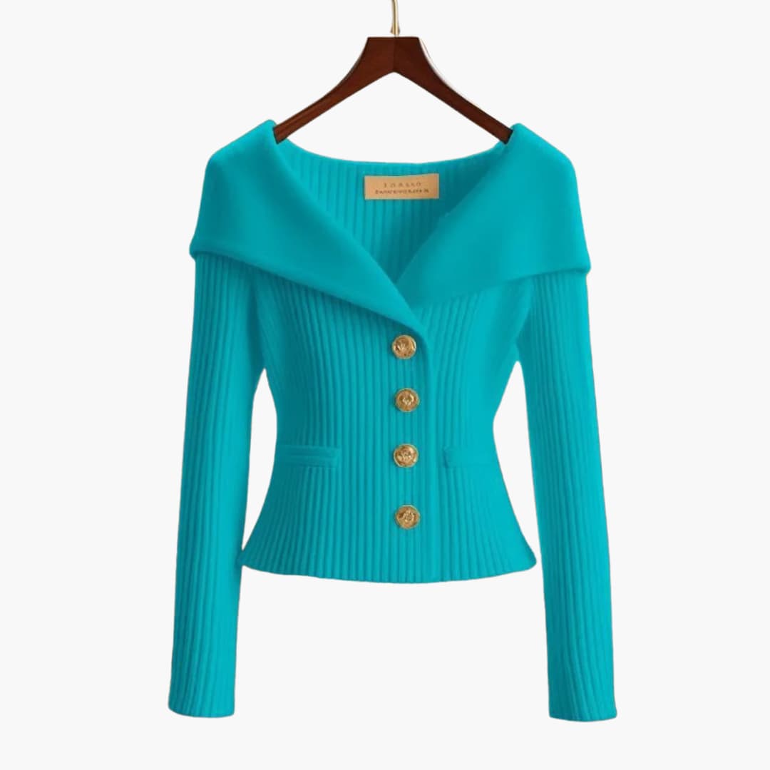 Kim – Ribbed Button-Up Cardigan