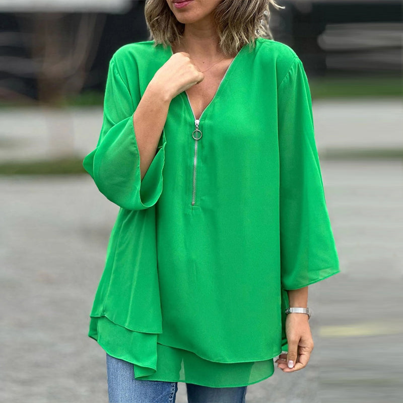 Lauren | Stylish V-Neck Bell Sleeve Top