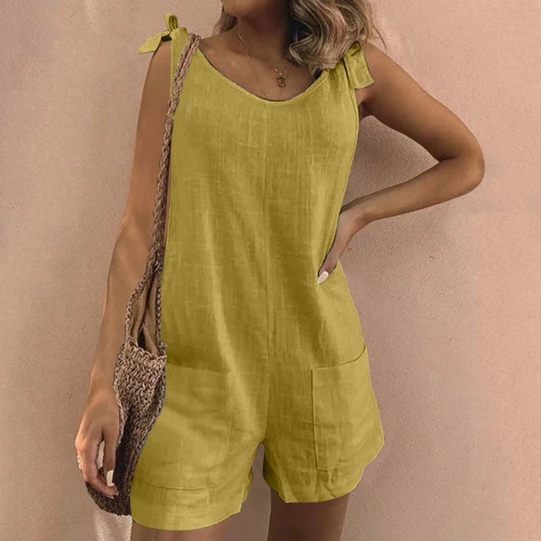 Xenia – Tie Shoulder Pocket Playsuit