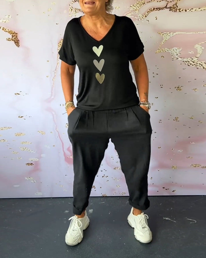 Comfortable Casual Pants with Solid Color Pocket