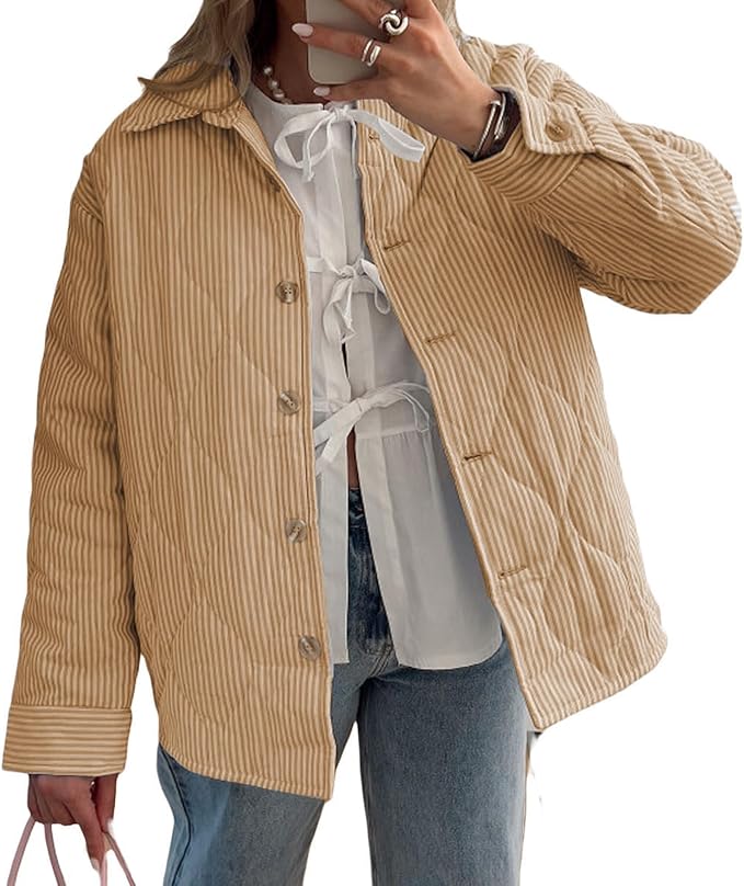Cavora™ Striped Cotton Coat – Relaxed Comfort with Everyday Elegance | Shop Yours Today