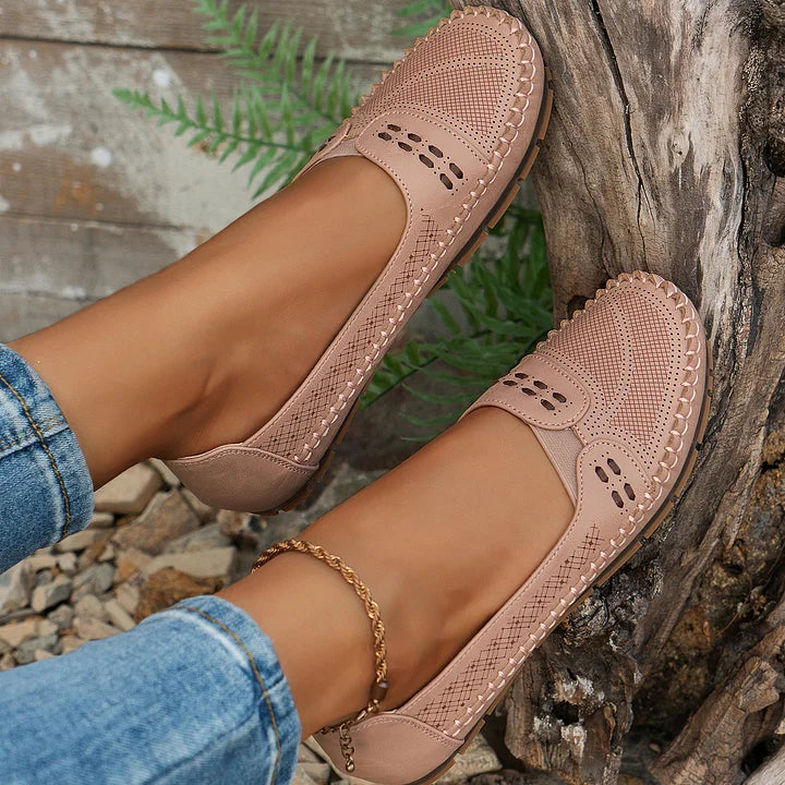 Women's Slip-On Loafers with Comfort Sole and Contrast Stitching