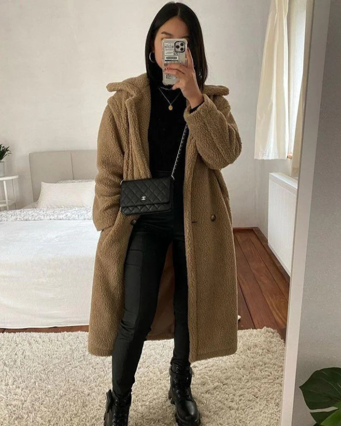 Aurelia® | Elegant long teddy coat