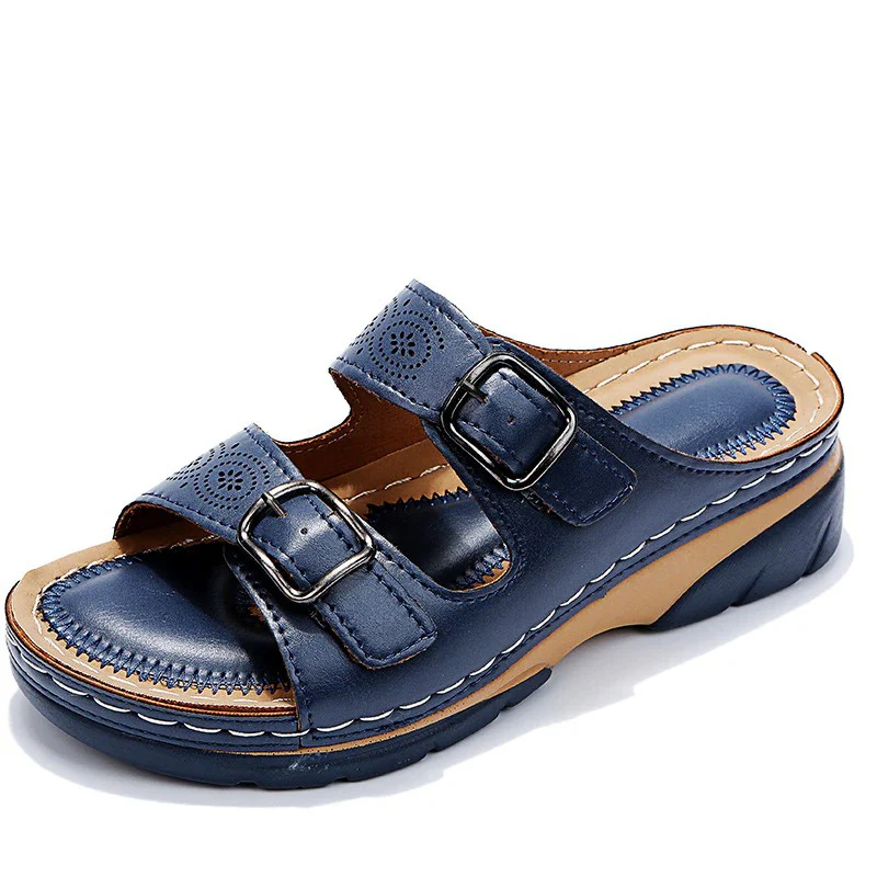 Women's Orthopedic Slide Sandals with Adjustable Buckle Straps