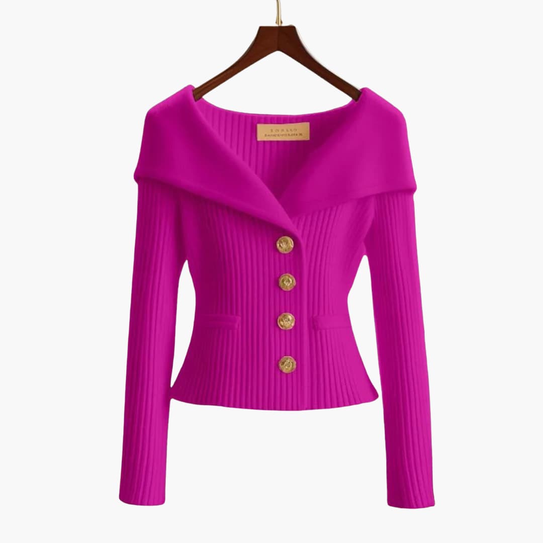 Kim – Ribbed Button-Up Cardigan