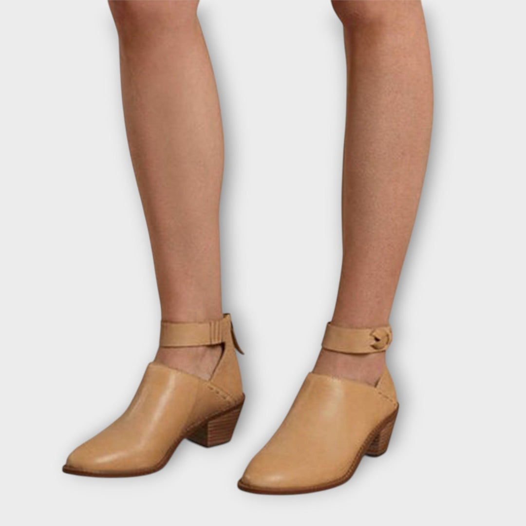 Modern Cutout Leather Ankle Boots