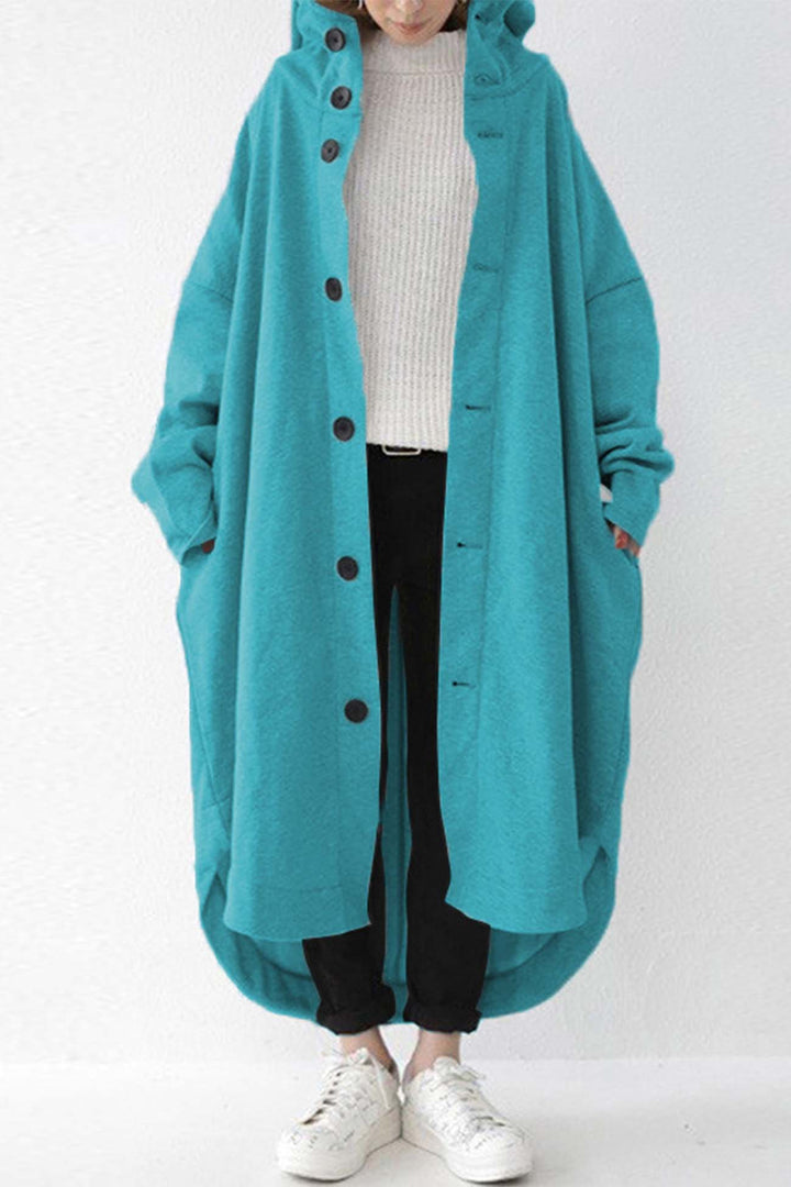 Mariana | Buttoned coat with hooded pocket