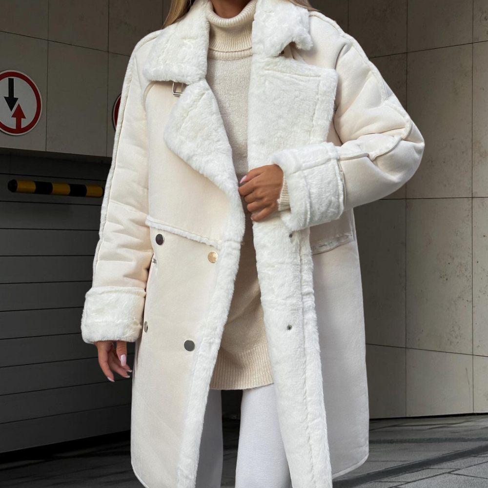 Elegant Women's Plush Winter Coat