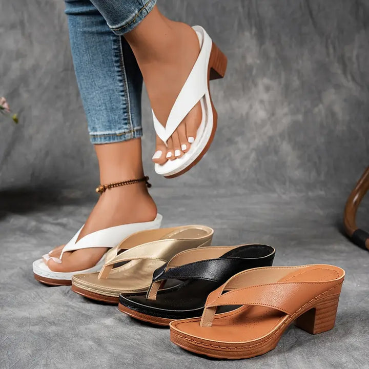 Women's Platform Heel Flip-Flop Sandals