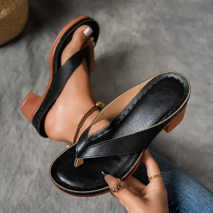 Women's Platform Heel Flip-Flop Sandals