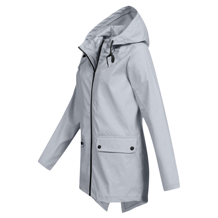 Women's Long Hooded Raincoat for Winter