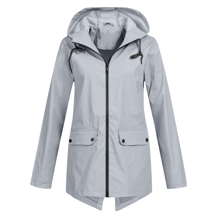 Women's Long Hooded Raincoat for Winter