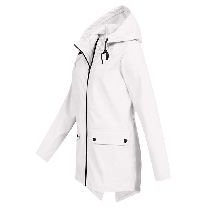 Women's Long Hooded Raincoat for Winter