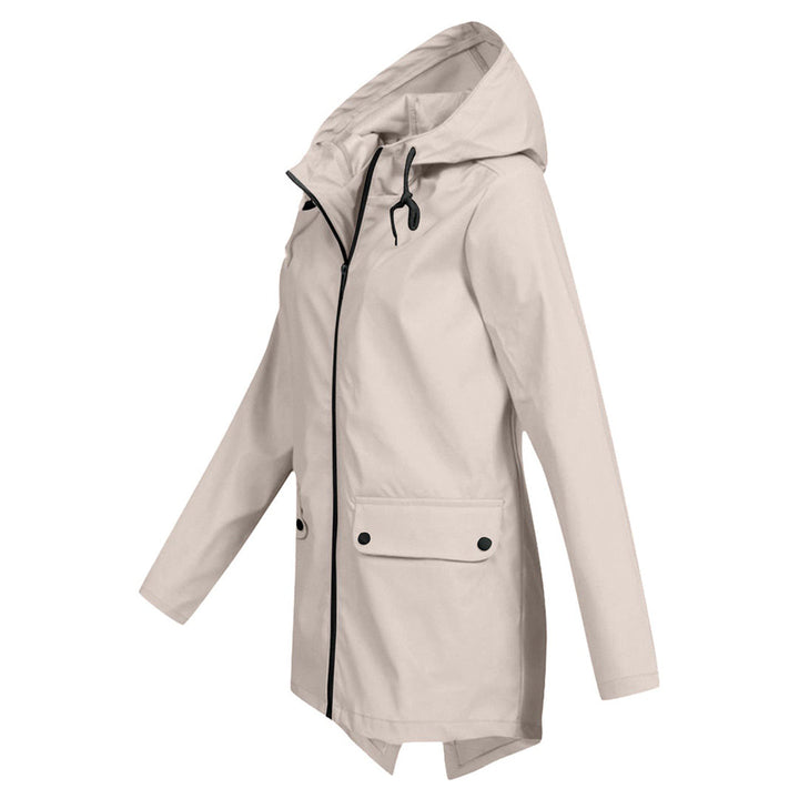 Women's Long Hooded Raincoat for Winter