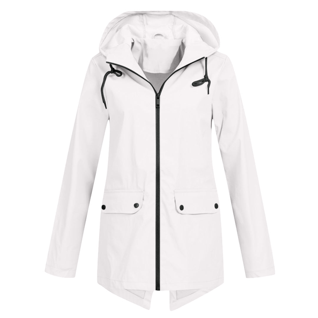 Women's Long Hooded Raincoat for Winter