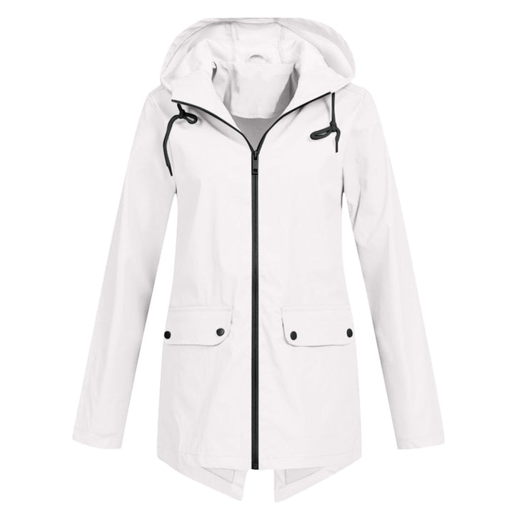 Women's Long Hooded Raincoat for Winter