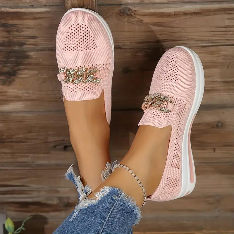 Women's Slip-On Sneakers with Chain Detail