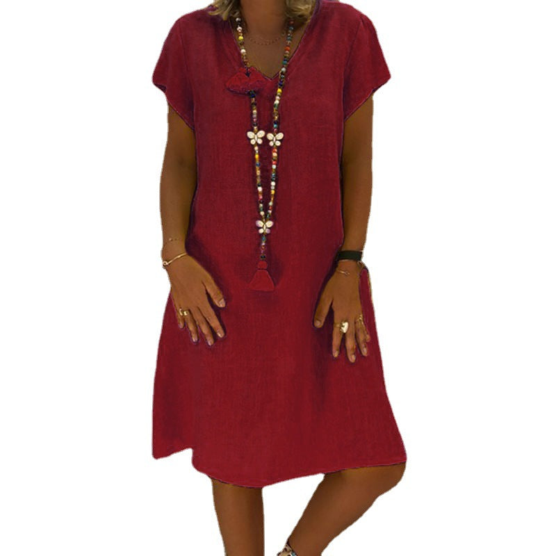 Daena – Relaxed Fit V-Neck Dress