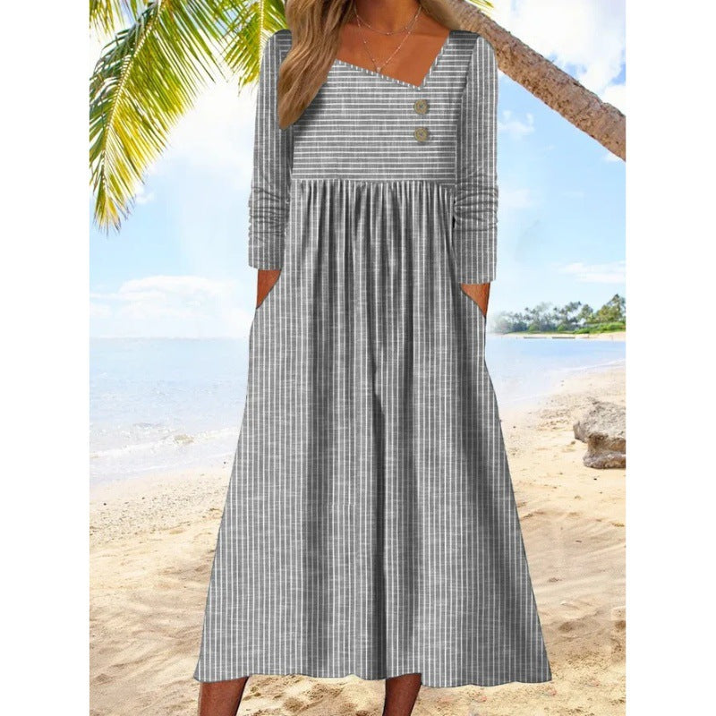 Cleo – Asymmetric Buttoned Midi Dress