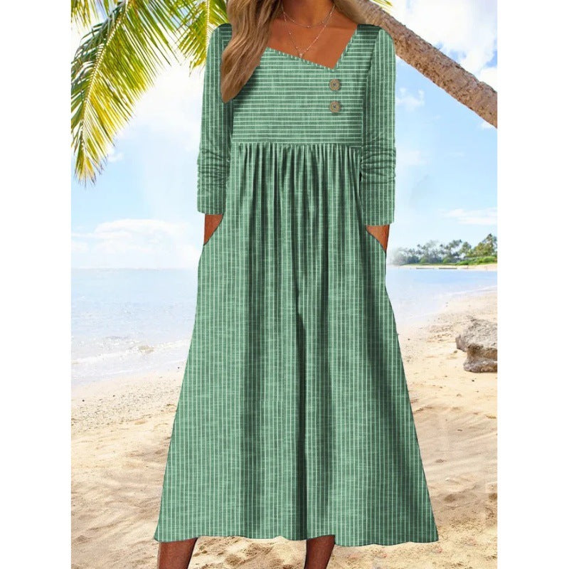 Cleo – Asymmetric Buttoned Midi Dress