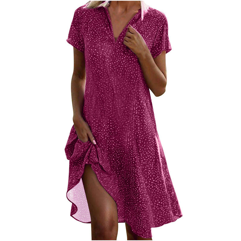 Haisley – Relaxed Dot Print Shirt Dress