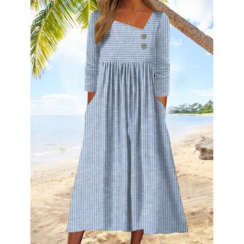 Cleo – Asymmetric Buttoned Midi Dress
