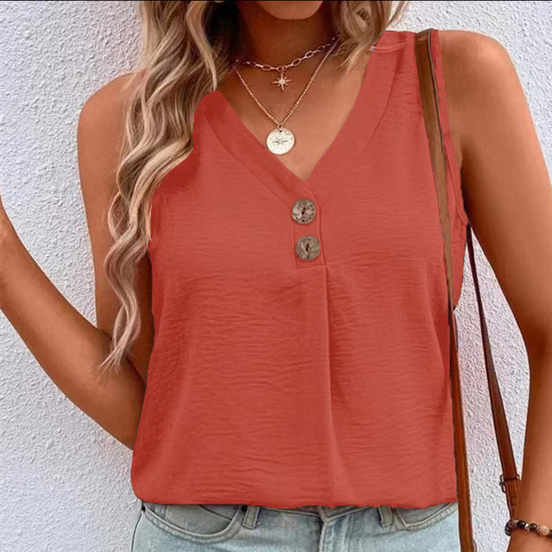 Florence – Sleeveless V-Neck Top